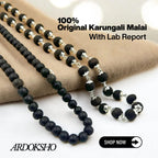 Karungali Malai Silver Cap Neklace with Lab Rep.