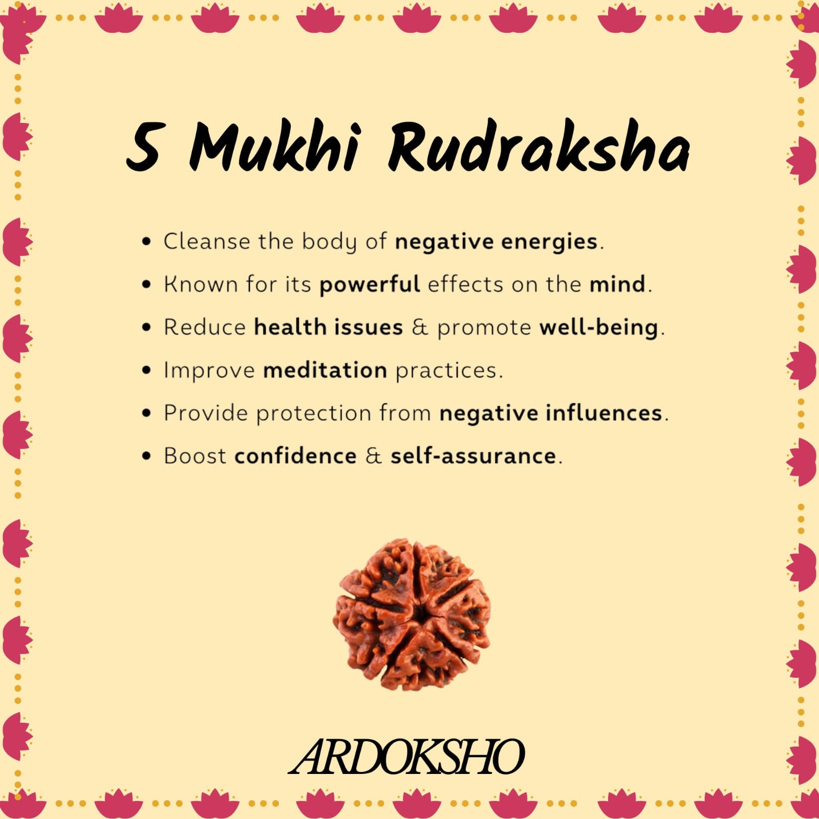 5Mukhi Rudraksha 108 beads Jap Mala -Paanch Mukhi