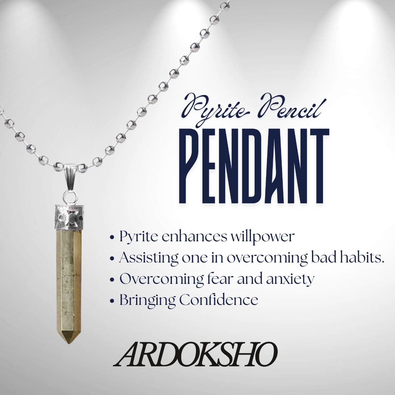 Pyrite Pencil Pendant